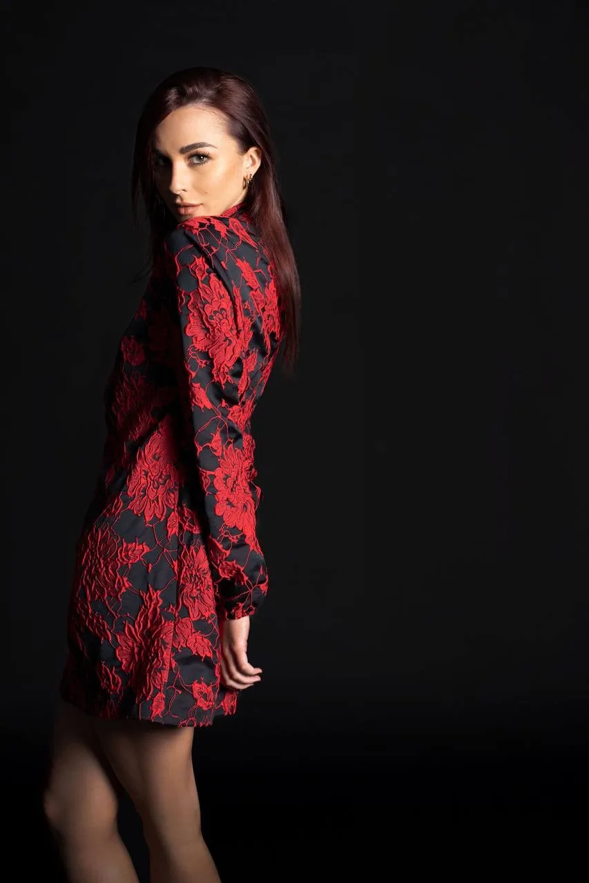 Black Dress with Flowers