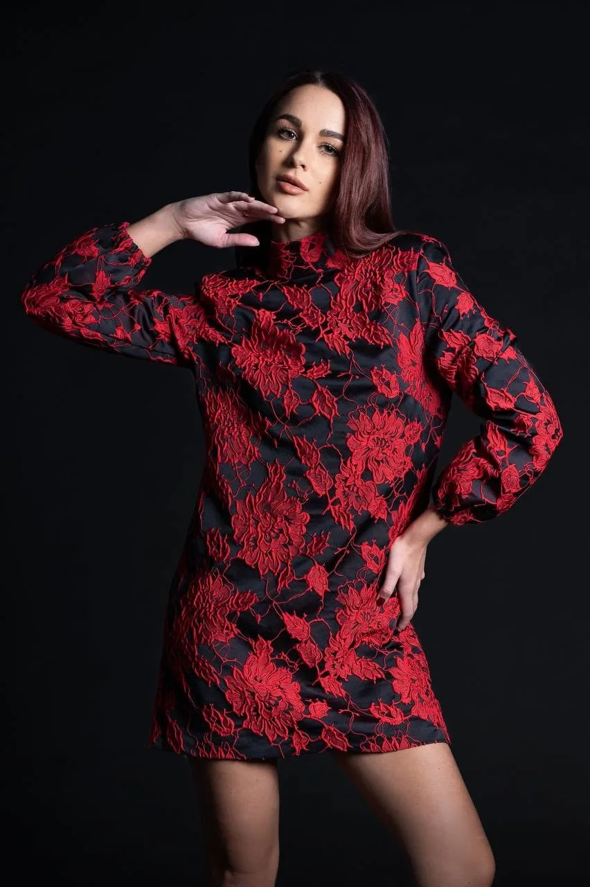 Black Dress with Flowers 3