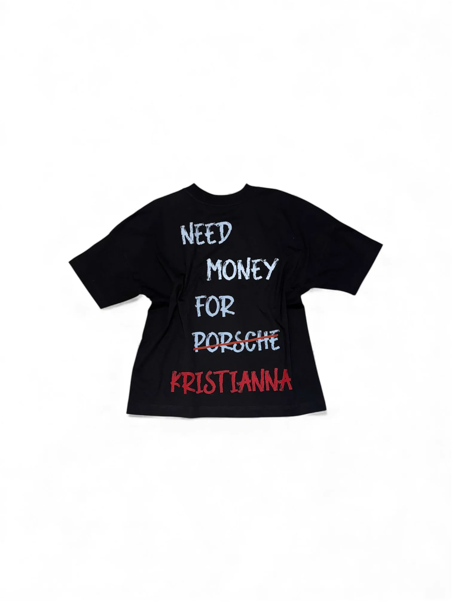 Oversized T-shirt - NEED MONEY FOR KRISTIANNA - Black