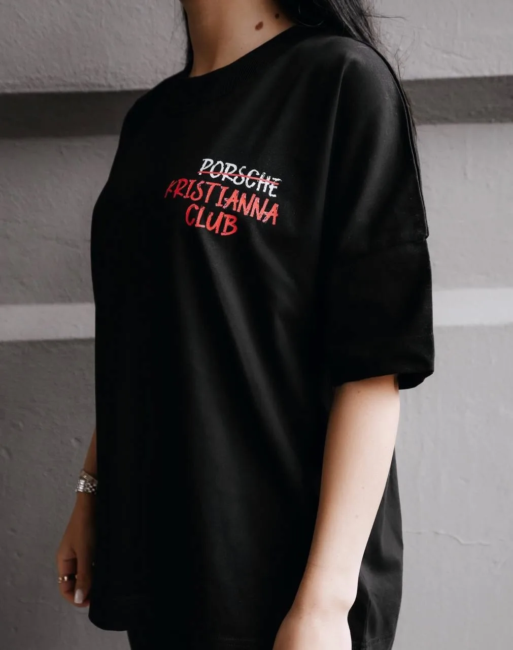 Oversized T-shirt - NEED MONEY FOR KRISTIANNA - Black 5
